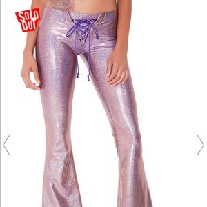 ISO RHIANNON LACE-UP BELL BOTTOMS